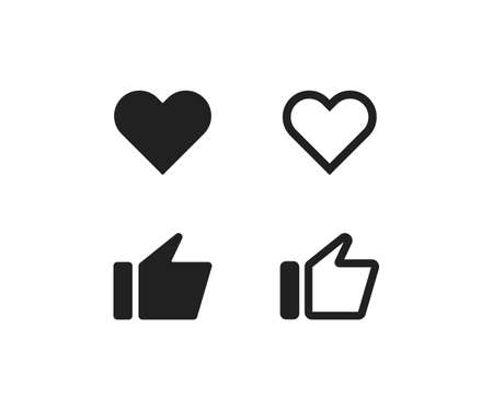 Like icon set. Social media symbol. Finger up, ok line logo in vector flat style.のイラスト素材