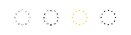 Circle eu star icon. European flag logo. Stars euro symbol in vector flat style.のイラスト素材