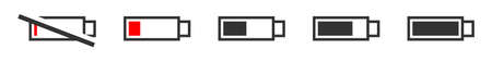 Battery icon. Energy symbol. Camera power sign in vector flat style.