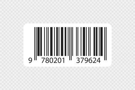 Bar code illustration. Scan sticker icon. Product number concept for your design in vector flat style.のイラスト素材