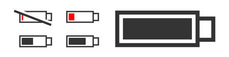 Battery icon. Energy symbol. Camera power sign in vector flat style.のイラスト素材