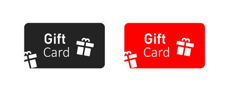 Card icon gift. Voucher illustration. Prepaid certificate. Store bonus money in vector flat style.のイラスト素材