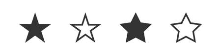 Shape star icon. Black and outline illustration. Isolated star symbol in vector flat style.のイラスト素材