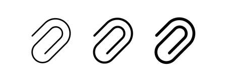 Clip icon, line. Paperclip symbol. Web document in vector flat style.のイラスト素材