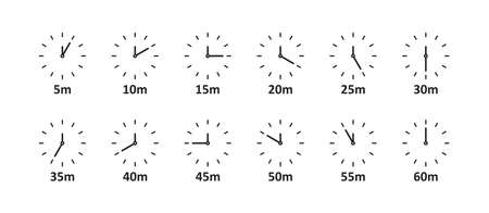 Timer icon. Stopwatch minute illustration. Countdown minute sign. Coocking, servise, delivery ui watch in vector flatのイラスト素材
