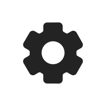 Gear icon. Setting icon. Wheelgear symbol. Web cogwheel simple illustration in vector flat style.のイラスト素材