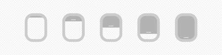 Plane window icon. Aircraft interior illustration. Airplane design element in vector flat style.のイラスト素材