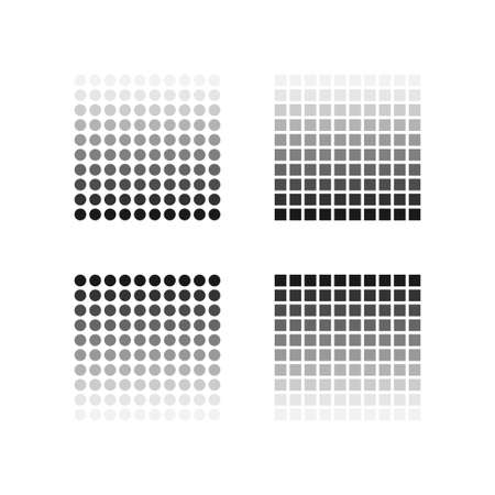 Dot black texture background. Gradient, fade graphic pattern in vectror flat style.のイラスト素材