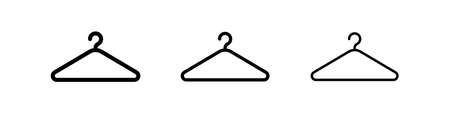 Shop hanger icon set. Hook sale . Coat rack illustration in vector flat style.のイラスト素材