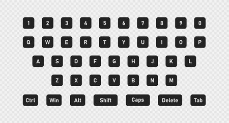 Computer button. Keyboard concept. Letter button isolated. Web key symbol in vector flat style.のイラスト素材