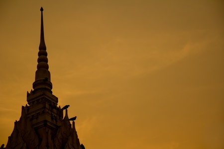 Silhouette temple orange blackgroundのeditorial素材