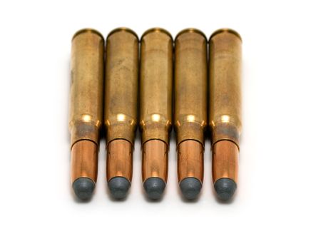 Five hunting cartridgesの写真素材