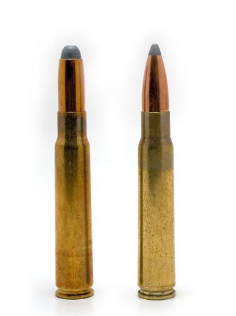 Hunting cartridges - same caliber, different bulletの写真素材