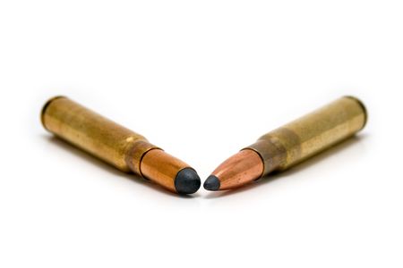 Hunting cartridges - same caliber, different bulletの写真素材