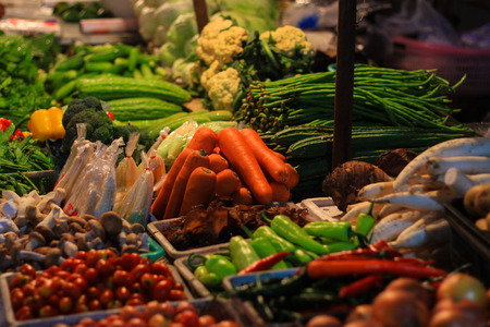 Morning market and vegetable