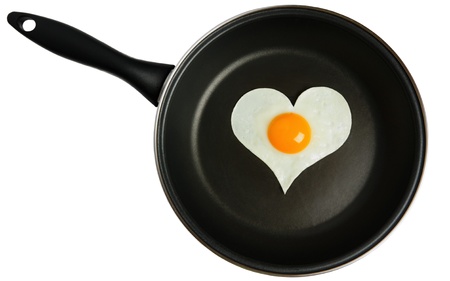 egg in the shape of a heartの写真素材