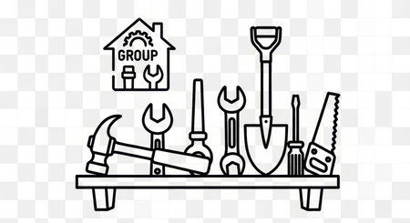 Construction tools hand tools renovation repair vector illustration equipment on shelf.の素材