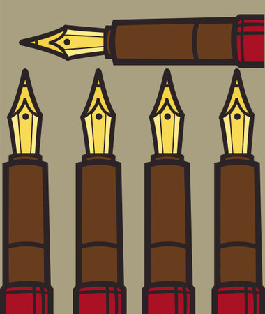 The pen has been used since centuries ago, becoming a writing instrument that cannot be separated from human civilization to write everything.のイラスト素材
