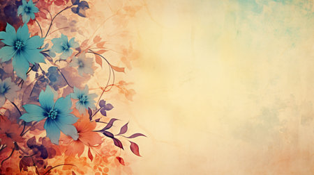 Abstract Background with Floral Ornament, watercolor and colorful art style.の素材
