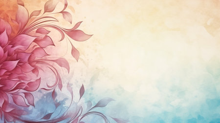 Abstract Background with Floral Ornament, watercolor and colorful art style.の素材