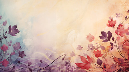 Abstract Background with Floral Ornament, watercolor and colorful art style.の素材