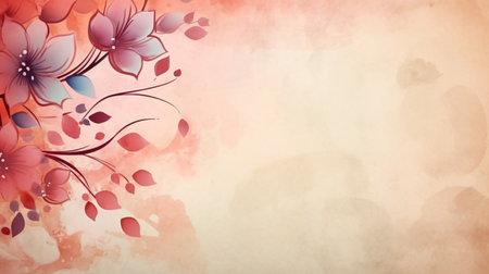 Abstract Background with Floral Ornament, watercolor and colorful art style.の素材