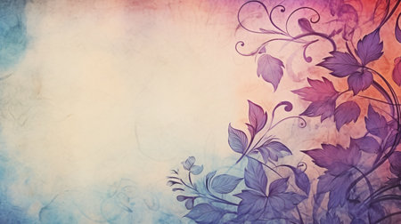 Abstract Background with Floral Ornament, watercolor and colorful art style.の素材