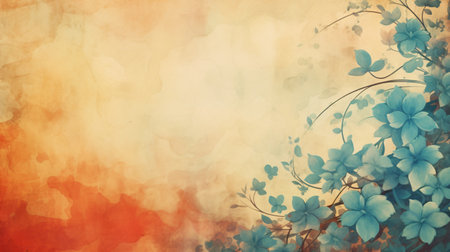 Abstract Background with Floral Ornament, watercolor and colorful art style.の素材
