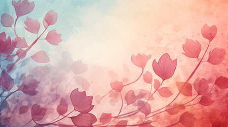 Abstract Background with Floral Ornament, watercolor and colorful art style.の素材