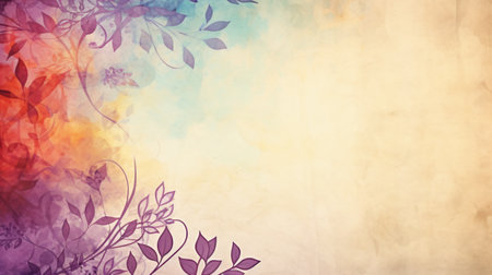 Abstract Background with Floral Ornament, watercolor and colorful art style.の素材