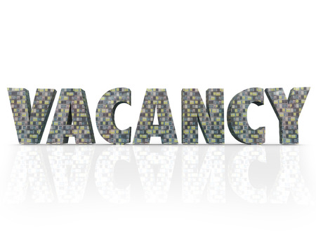 Vacancy word made of apartment or condominium buildings with space or units for sale, lease or rent in a real estate market such as a metropolitan city or other urban areaの写真素材