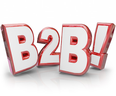 B2B acronym or abbreviation in red 3d letters as Business to Business model of selling to other companies in your market or industryの写真素材