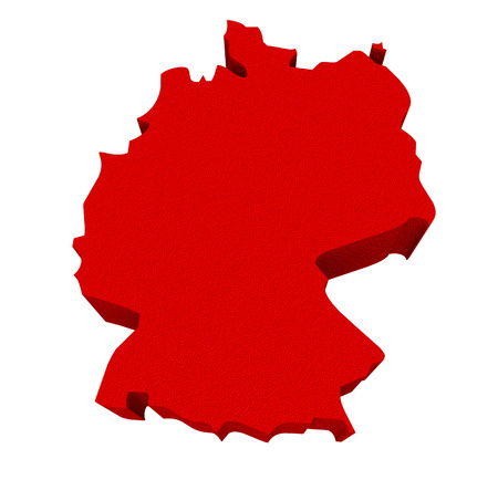 Germany as a red 3d illustrated abstract map in Europeの写真素材