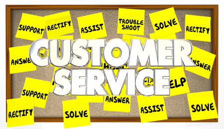 Customer Service Support Help Assistance Solve Problem Sticky Notesの写真素材