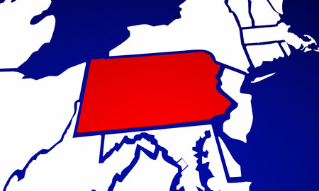 Pennsylvania PA State United States of America 3d Animated State Mapの写真素材