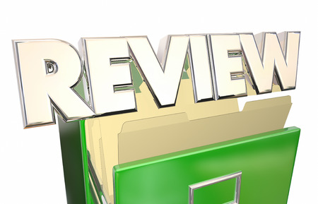 Review Documents Paperwork Archives 3d Illustration Word Evaluationの写真素材