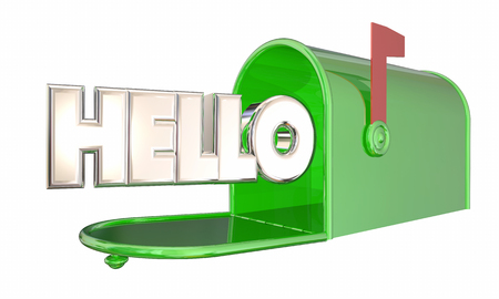 Hello Greeting Mailbox Word Welcome 3d Illustrationの写真素材