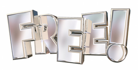 Free Complimentary Bonus Gratis No Cost Word 3d Illustration