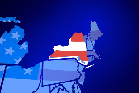 New York NY USA United States America Flag 3d Illustrationの写真素材