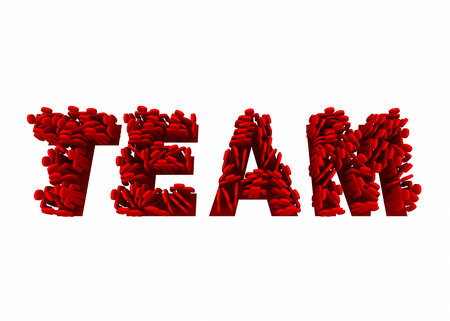 Team Members Working Together Teamwork Word 3d Illustrationの写真素材