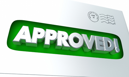 Approved Envelope Letter Approval Yes Answer 3d Illustrationの写真素材