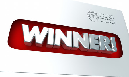 Winner Envelope Letter Mail Contest 3d Illustrationの写真素材