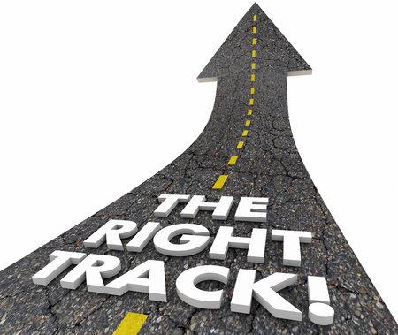 The Right Track Road Street Words Best Path 3d Illustrationの写真素材