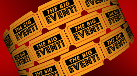 The Big Event Tickets Admission Register Attend 3d Illustrationの写真素材