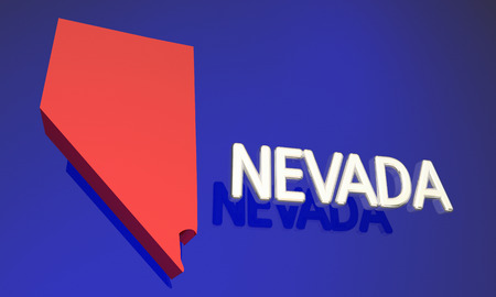 Nevada NV Red State Map Name 3d Illustrationの写真素材