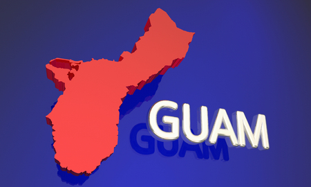 Guam GU Protectorate Territory Map Name 3d Illustrationの写真素材