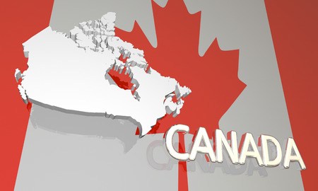 Canada Country Nation Map North America Flag 3d Illustrationの写真素材