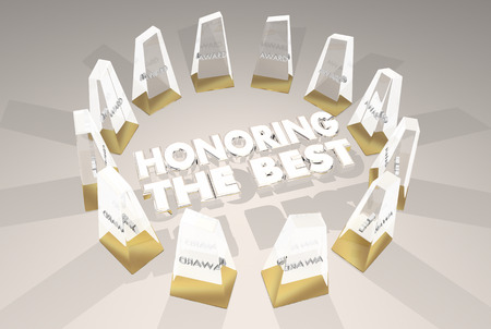 Honoring the Best Awards Ceremony Recognition 3d Illustrationの写真素材