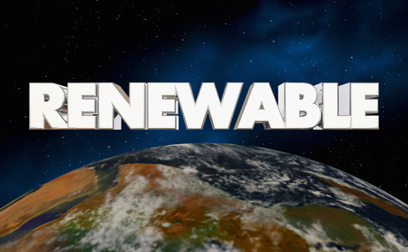 Renewable Earth Planet Energy Resources 3d Illustration - Elements of this image furnished by NASA