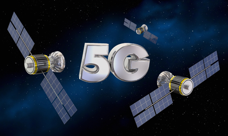 5G Wireless Internet Service Satellite Signal 3d Illustration